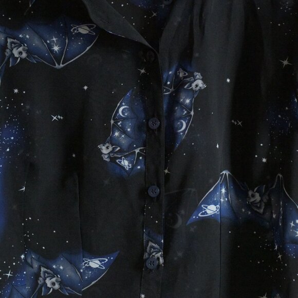 Gorgeous Like-New Bell Bunny Sheer Bats Button-Up. UK 14/US Women's L. - Picture 4 of 5